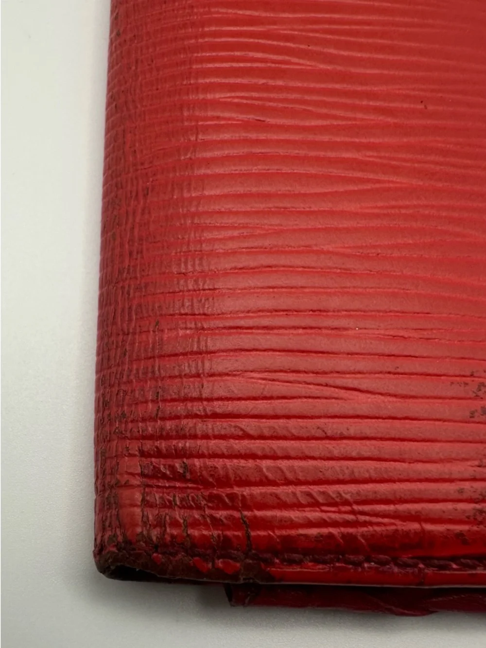 Louis Vuitton Epi Red Long Wallet Leather Folding Vintage Good Cond. Authentic